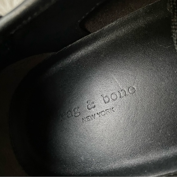 Rag & Bone Women’s Rb Army Black Low Top Lace Up Leather Sneakers EUC Size 39 - Picture 8 of 10